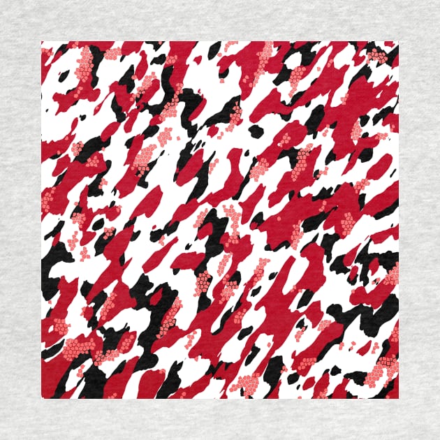 Camouflage - Red and Black White by Tshirtstory